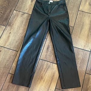 Wilfred Midnight Black Leather Trousers